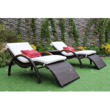 Modern Design poly rattan sun lounger for garden outdoor furniture